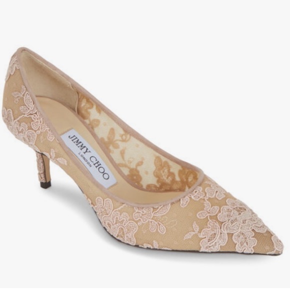 🌸HP🌸Jimmy Choo Love Ballet Blush Lace Pumps - Picture 2 of 13